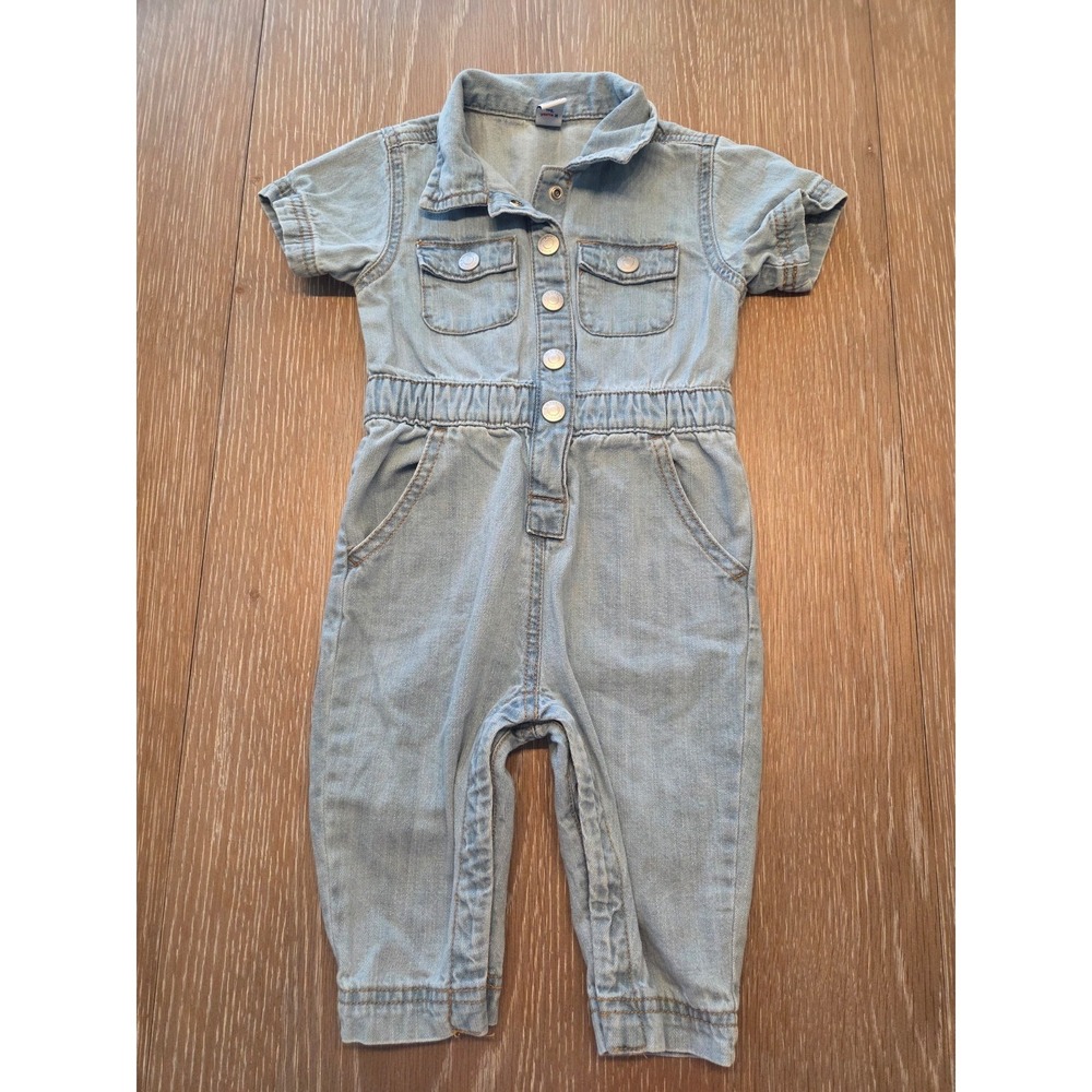 Old navy baby girl denim romper 12-18 mos